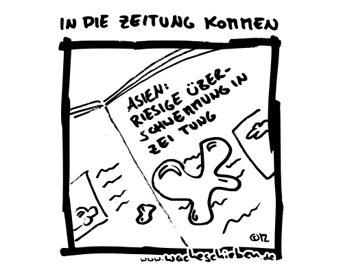 in die Zeitung kommen