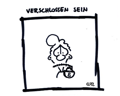 verschlossen sein