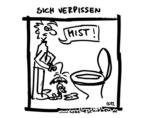sich verpissen
