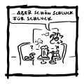 das Glas in einem Zug leeren