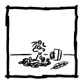 in der Tinte sitzen